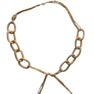 VINTAGE Gold Tone Statement Chain Necklace